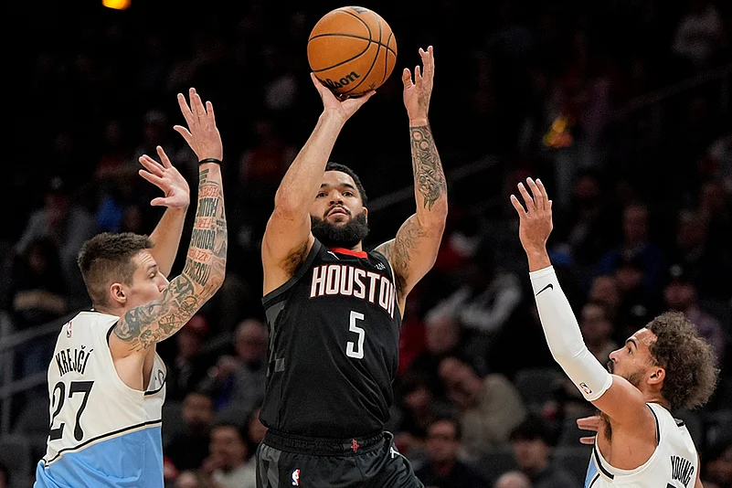 NBA basketball Houston Rockets vs Atlanta Hawks game pics: Fred VanVleet
