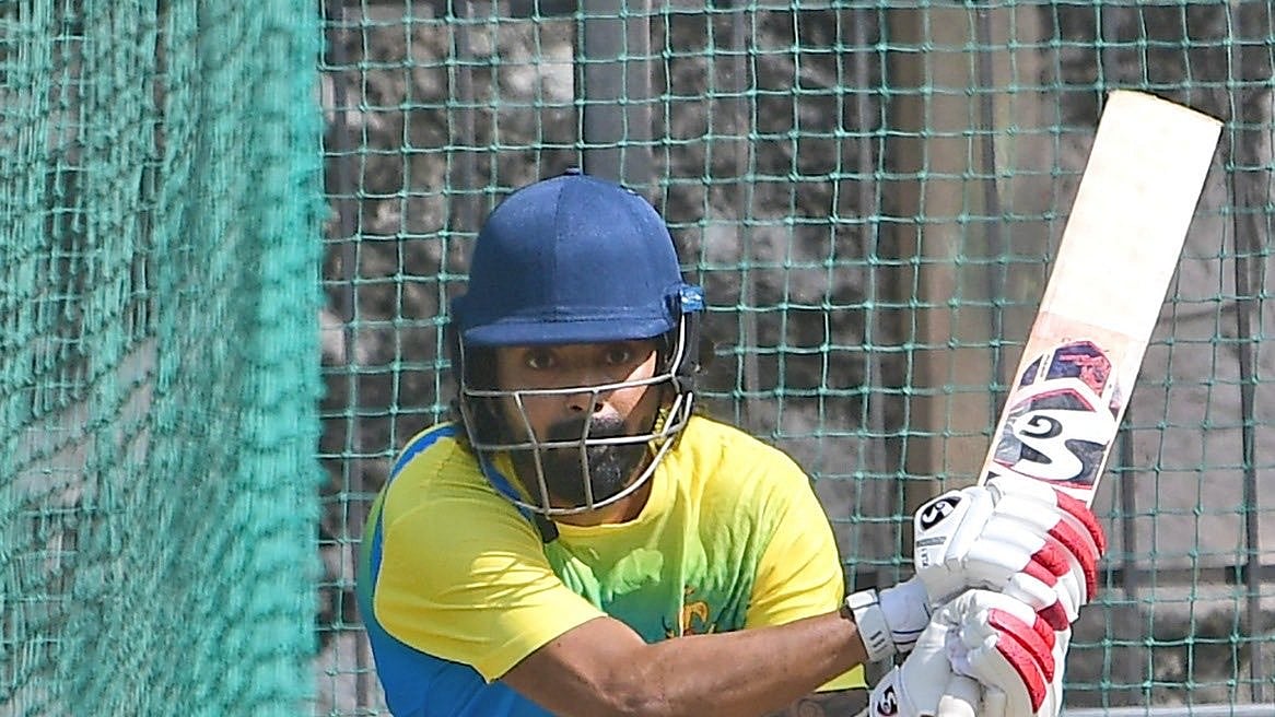 Photo: File : KL Rahul during a practice session in Bengaluru.