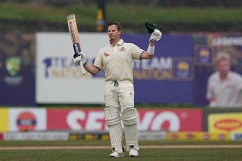 SL vs AUS 1st Test Day 1: Australia's Steven Smith celebrates his century 