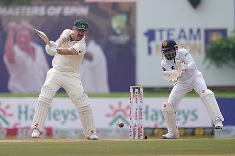 SL vs AUS 1st Test Day 1: Australia's Travis Head plays a shot 