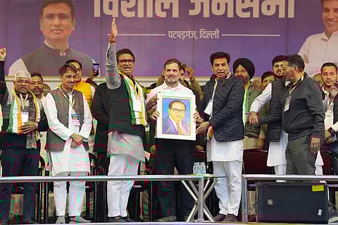 Rahul Gandhi with Devender Yadav and Anil Chaudhary