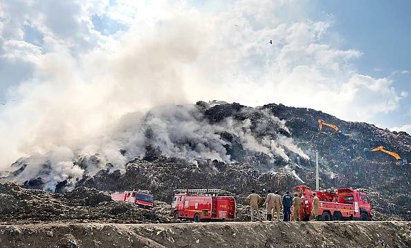 A Landfill on fire
