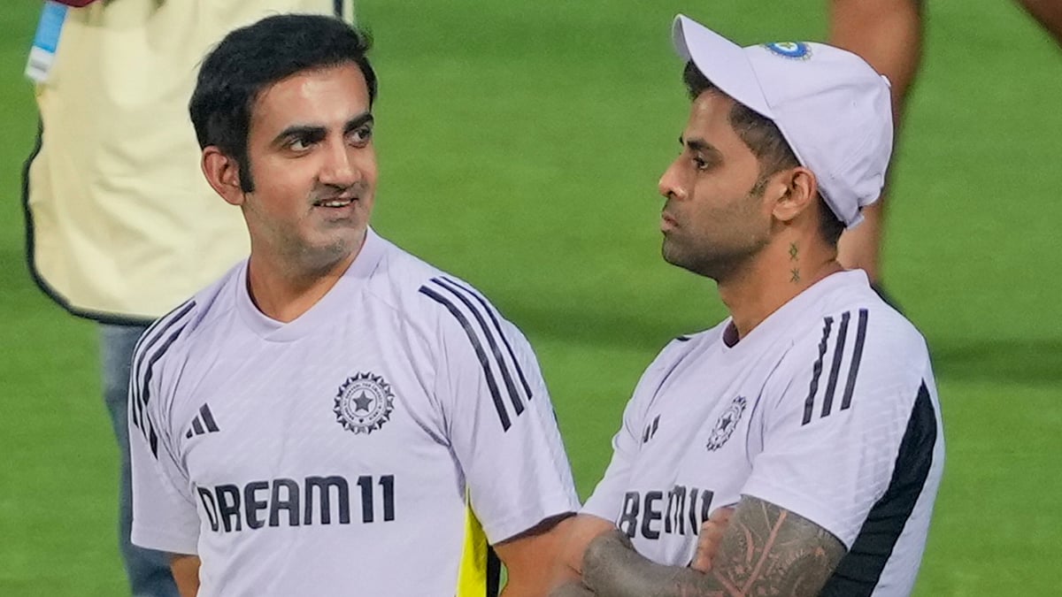 Captain Suryakumar Yadav (right) with coach Gautam Gambhir