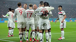 Manchester United celebrate against FCSB