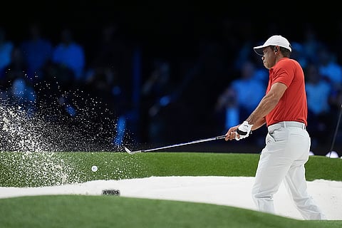 TGL: Tiger Woods hits out of a greenside bunker
