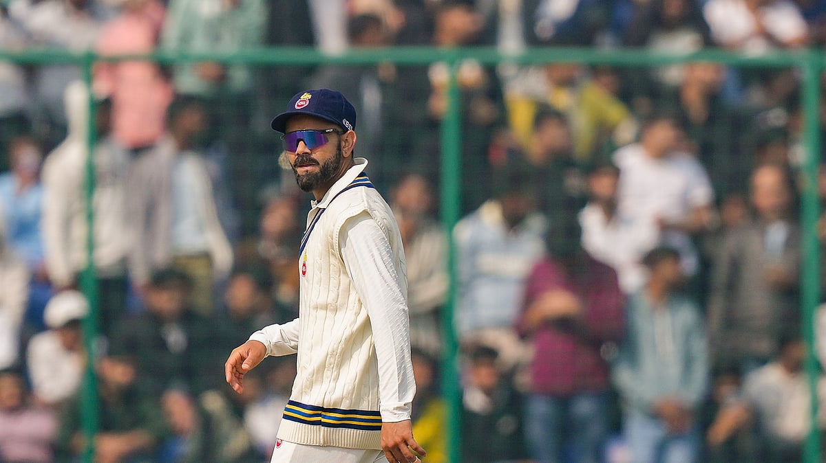 PTI Photo/Shahbaz Khan : Delhi's Virat Kohli on the first day of a Ranji trophy cricket match between Delhi and Railways, at the Arun Jaitley Stadium.