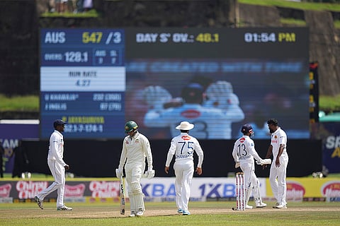 SL vs AUS 1st Test Day 2: Australia's Usman Khawaja leaves the ground after losing his wicket