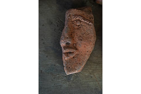 Excavated remains from the archaeological site