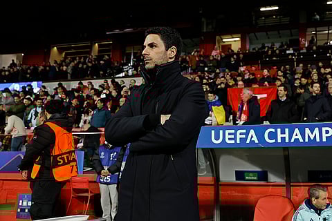 Champions League 2024-25: Arsenal's manager Mikel Arteta waits for the start the match