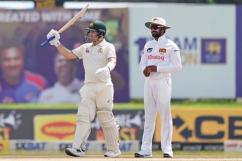 SL vs AUS 1st Test Day 2: Australia's Josh Inglis celebrates his fifty runs