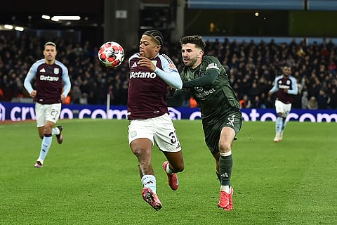 Champions League 2024-25: Aston Villa's Leon Bailey and Celtic's Greg Taylor fight for the ball
