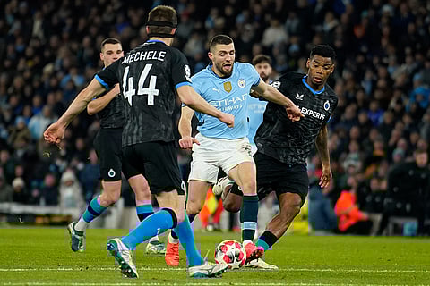 Champions League 2024-25: Manchester City's Mateo Kovacic scores his side's first goal