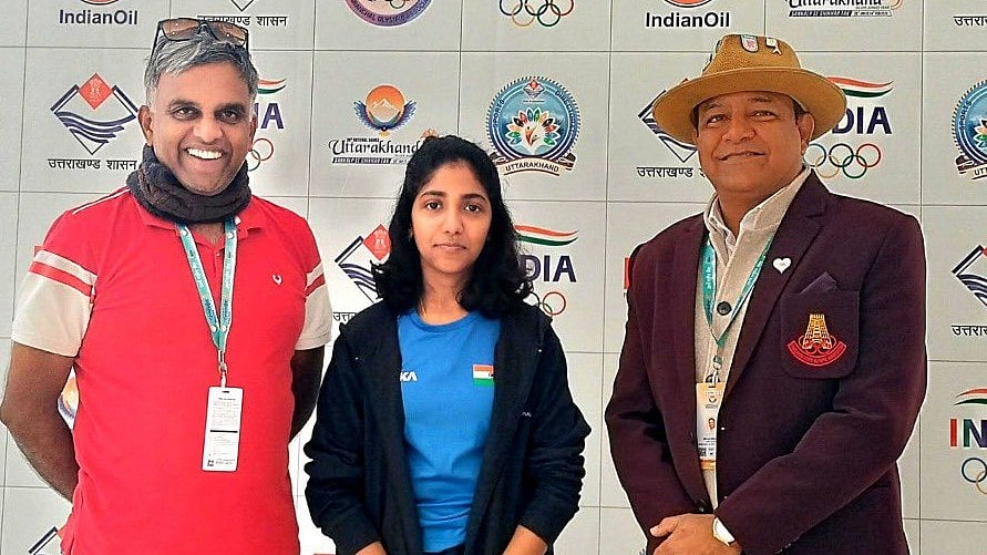 X | Tamil Nadu Olympic Association : Narmada Nithin Raju At National Games.