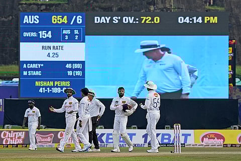 SL vs AUS 1st Test Day 2: Sri Lankan team members leave the field