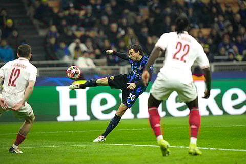 Champions League 2024-25: Inter Milan's Matteo Darmian kicks the ball