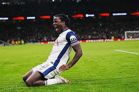Europa League 2024-25: Tottenham's Oyindamola Ajayi celebrates after scoring his side's second goal