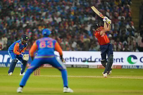 IND vs ENG 4th T20: England's Harry Brook plays a shot