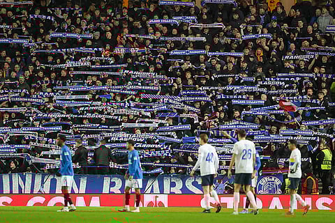 Europa League 2024-25: Rangers FC fans hold up their scarfs