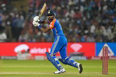 IND vs ENG 4th T20: India's Hardik Pandya bats
