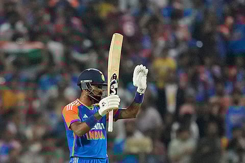 IND vs ENG 4th T20: India's Hardik Pandya celebrates his fifty runs
