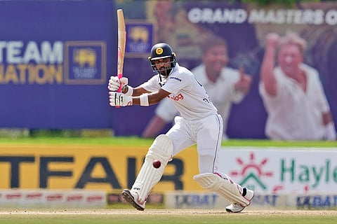 SL vs AUS 1st Test Day 3: Sri Lanka's Dinesh Chandimal plays a shot