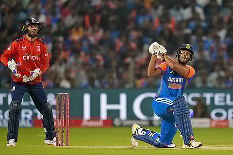 IND vs ENG 4th T20: India's Shivam Dube plays a shot