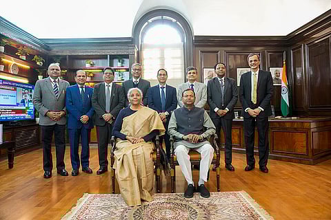 FM Nirmala with budget team gives final touches