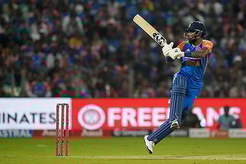 IND vs ENG 4th T20: India's Hardik Pandya plays a shot