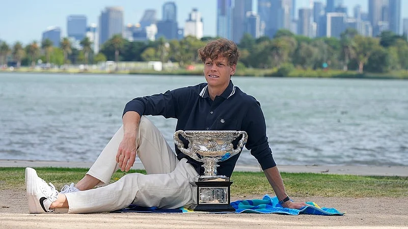 Australian Open Tennis winner Jannik Sinner with Norman Brookes Challenge Cup_1