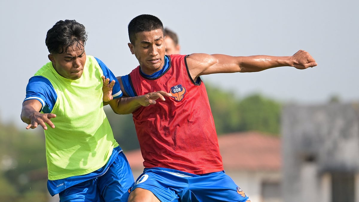 Photo: X | FC Goa : FC Goa players during a practice session in the ISL.