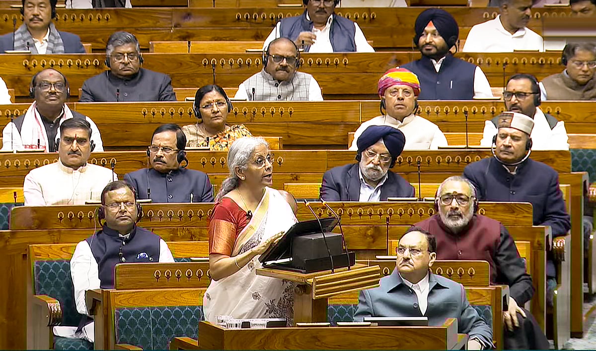 Union Finance Minister Nirmala Sitharaman presenting Budget in Lok Sabha