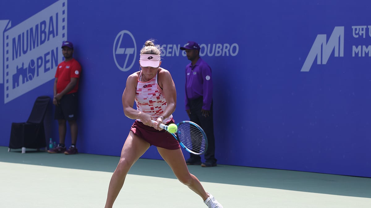 Mumbai Open : Player in action during Mumbai Open 2025 qualifiers.