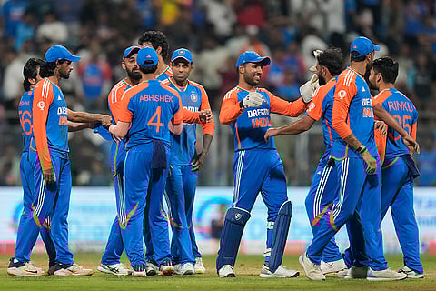 IND vs ENG 5th T20I: Indian players celebrate after winning the fifth T20