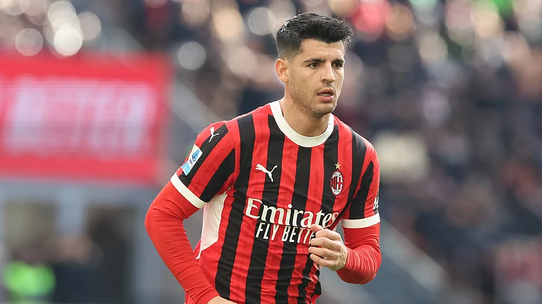 Alvaro Morata in action for AC Milan - null