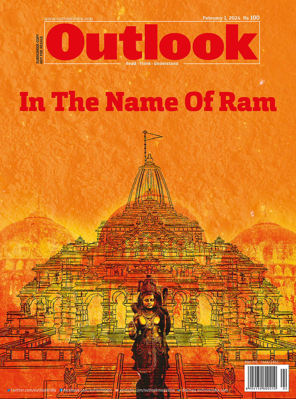 Outlook Magazine cover - In The Name Of Ram