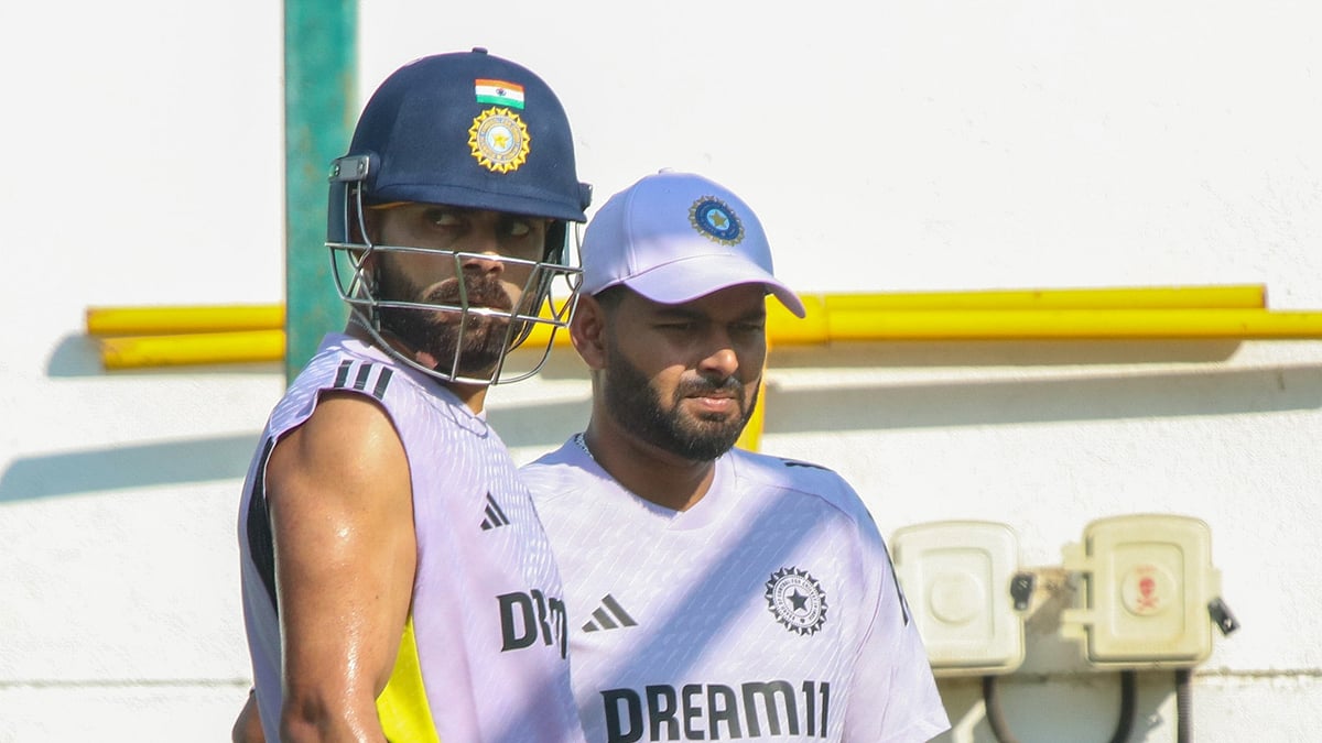 PTI : Rishabh Pant with Virat Kohli during net practice ahead of India vs England 1st ODI