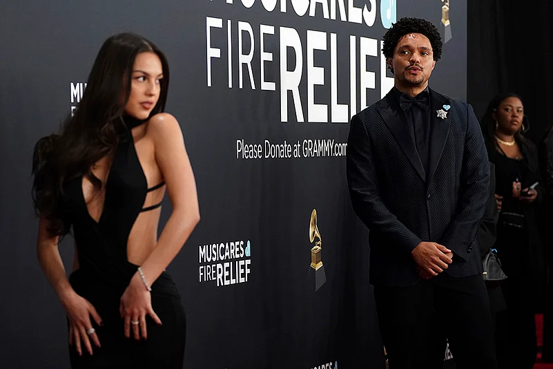 67th Annual Grammy Awards 2025 Celebs Arrivals: Celebrity fashion pics_Olivia Rodrigo, Trevor Noah