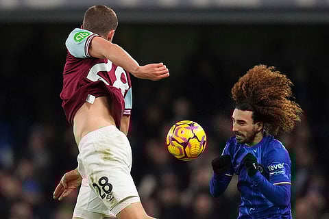 EPL 2024-25: West Ham's Tomas Soucek and Chelsea's Marc Cucurella challenge for the ball
