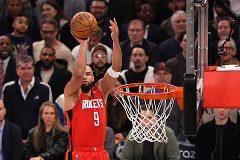 NBA 2024-25: Rockets' Dillon Brooks shoots the ball