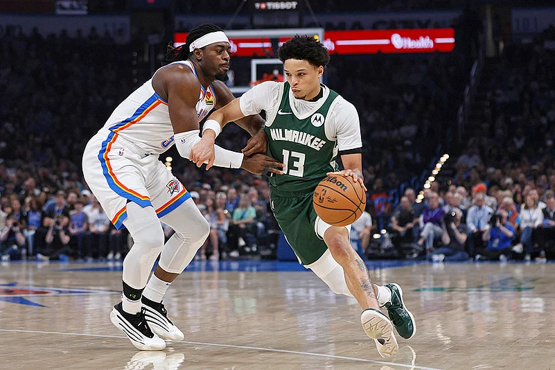 NBA basketball game Oklahoma City Thunder vs Milwaukee Bucks: Ryan Rollins