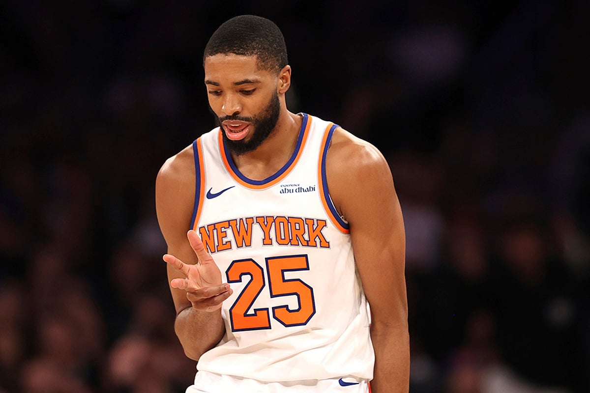 NBA basketball game New York Knicks vs Houston Rockets: Mikal Bridges