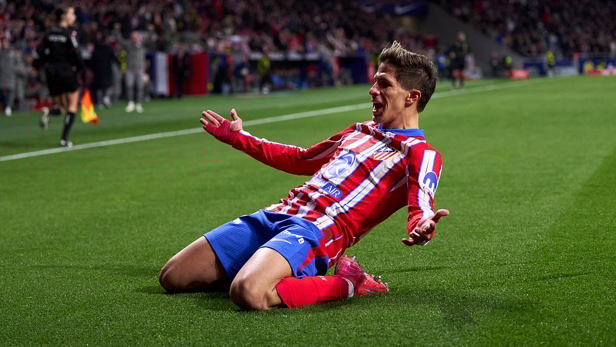 Giuliano Simeone celebrates his goal against Getafe