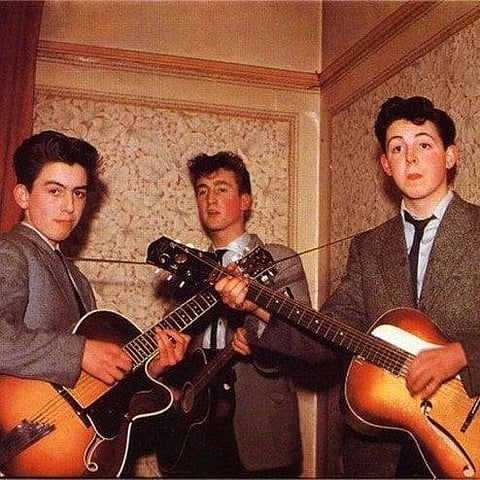 Quarrymen with John Lennon