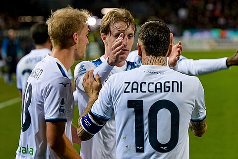 Serie A 2024-25: SS Lazio's Mattia Zaccagni celebrates scoring