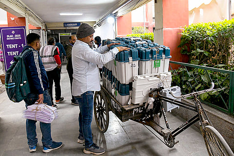 Delhi Polls 2025: Distribution centre at Siri Fort Campus