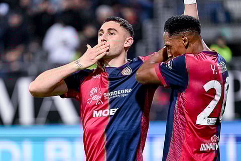 Serie A 2024-25: Cagliari's Roberto Piccoli celebrates scoring