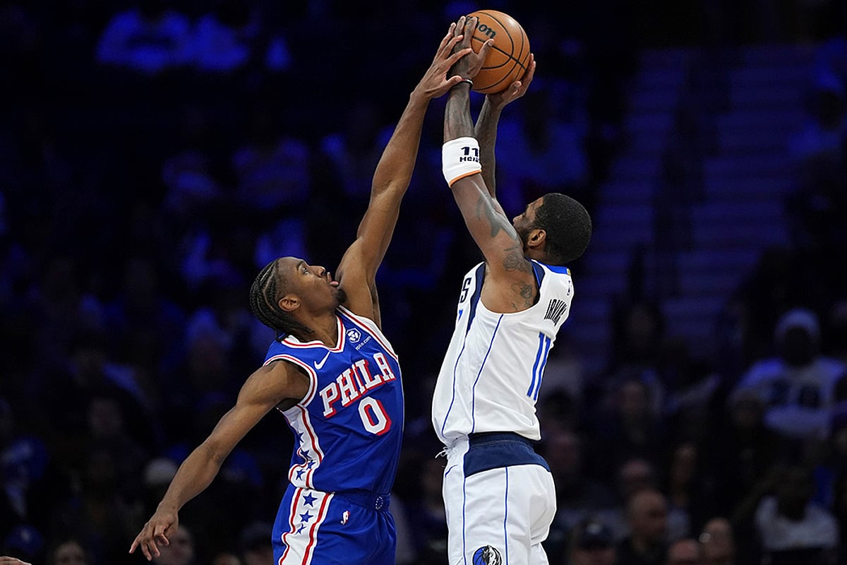 NBA Basketball game Philadelphia 76ers vs Dallas Mavericks: Kyrie Irving