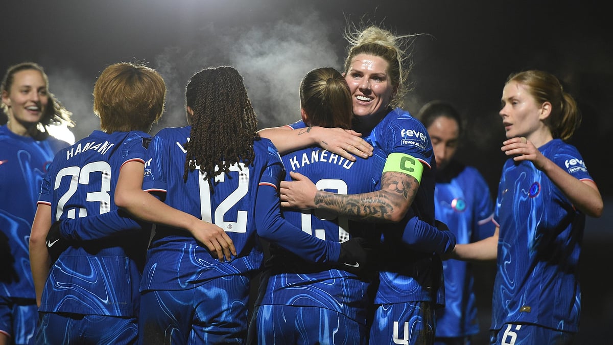Chelsea celebrate during their win over West Ham