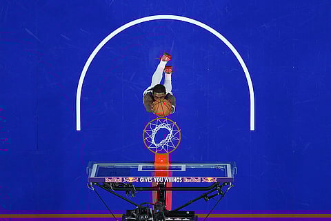 NBA 2024-25: Mavericks' Kyrie Irving goes up for a dunk