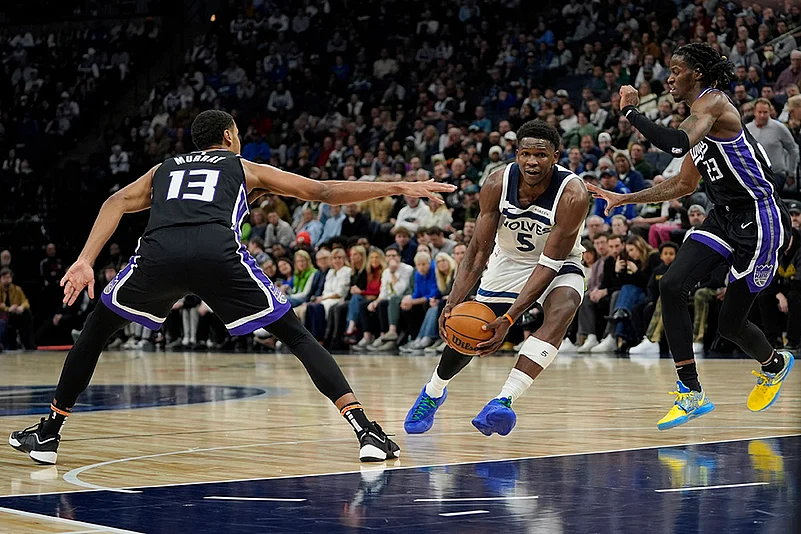 NBA basketball game Sacramento Kings vs Minnesota Timberwolves: Anthony Edwards
